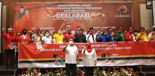 Seluruh Partai Politik Di Kota Semarang Deklarasi Dukung Hendi-Ita Di Pilkada