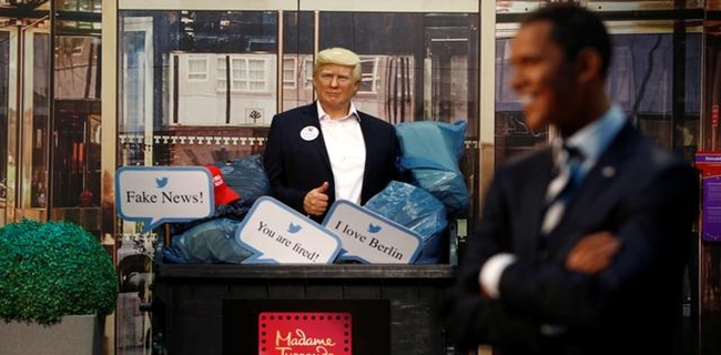 Jelang Pilpres AS 2020, Museum Madame Tussauds Berlin Masukkan Patung Donald Trump Ke Tempat Sampah