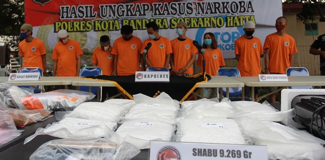 Tangkap Beberapa Kurir Narkoba, Polres Bandara Soetta Amankan Sabu 9,2 Kg