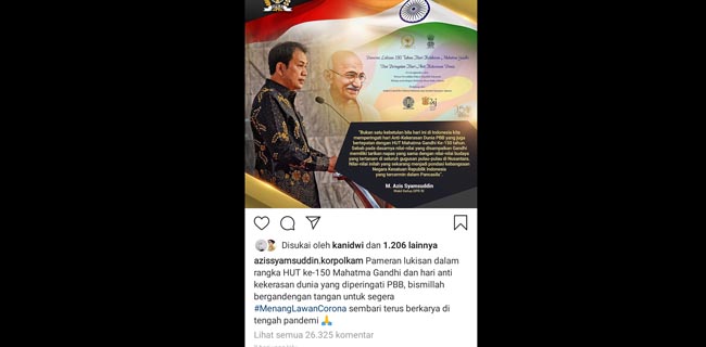 Azis Syamsuddin Kaget Akun Instagramnya Dihujani Puluhan Ribuan Komentar