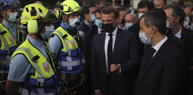 Macron Kunjungi Lokasi Bencana Banjir Dahsyat, Janjikan Bantuan Segera