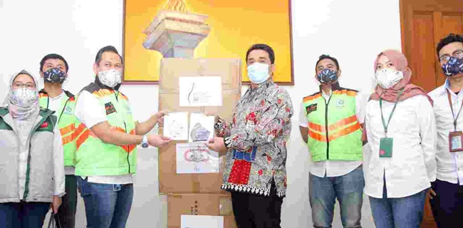 DKI Terima Bantuan 45 Ribu Masker Dari Satgas Bencana Nasional BUMN