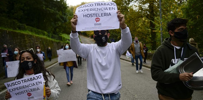 Terpukul Pandemi, Karyawan Perhotelan Spanyol Gelar Aksi Protes Minta Dana Bantuan Pemerintah