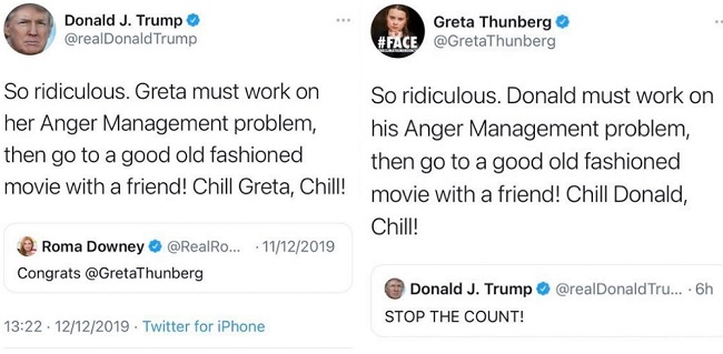Marah Dengan Perhitungan Suara, Trump Jadi Bulan-bulanan Greta Thunberg