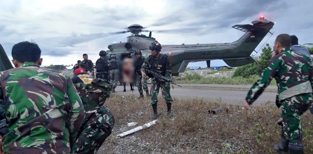 KKB Kembali Serang TNI, Tiga Prajurit Terluka Dan Diangkut Helikopter