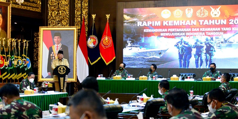 Perkuat Kemandirian Pertahanan Menuju Indonesia Tangguh Jadi Agenda Utama Rapim Kemhan 2021