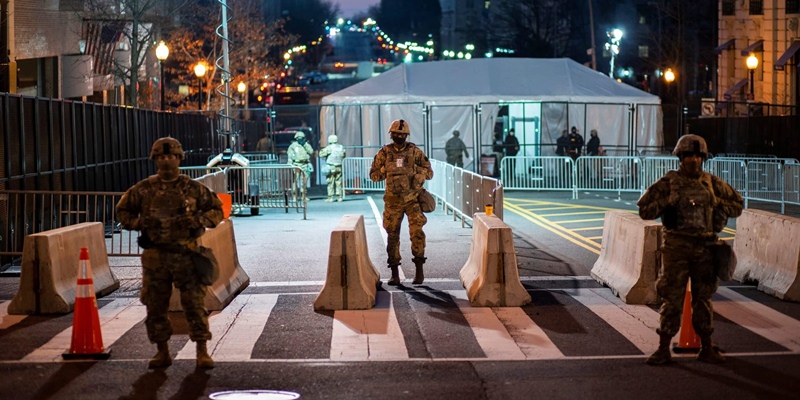 Hitungan Jam Jelang Pelantikan Biden, Washington DC Bagai Kota Hantu Yang Dijaga Tentara