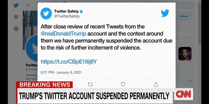 Dianggap Berbahaya Twitter Blokir Permanen  Akun @realDonaldTrump