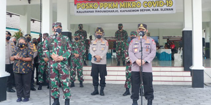 Di Sleman, Panglima TNI Dan Kapolri Cek Kesiapan Posko PPKM Mikro Covid-19