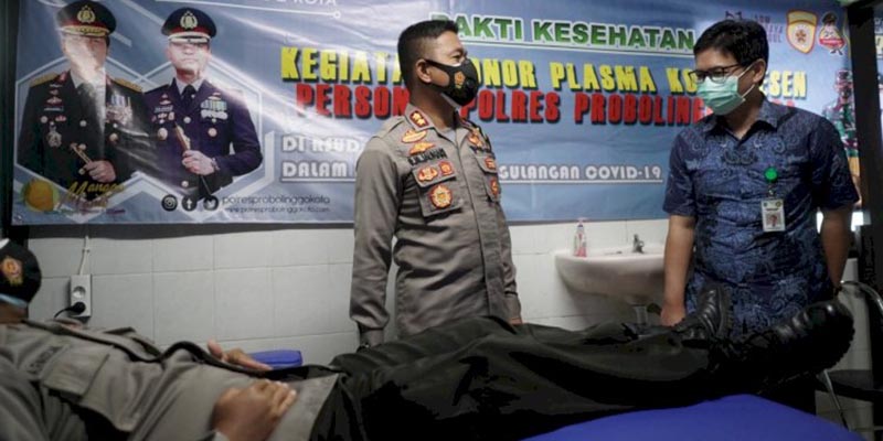 Belasan Anggota Polres Probolinggo Kota Ikut Screening Donor Plasma Konvalesen