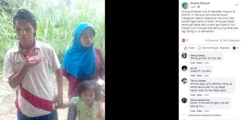 Bantuan Keluarga Tunanetra Diduga Terblokir, Dinsos Probolinggo: Mungkin Kartunya Error