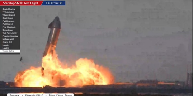 Beberapa Menit Usai Pendaratan Mulus, Roket Starship SpaceX Meledak Hebat