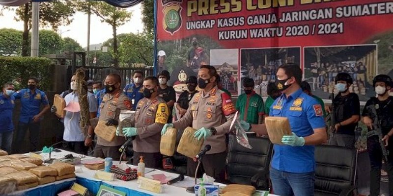 Polres Jakbar Berhasil Ungkap Peredaran 144, 5 Ton Ganja Jaringan Sumatera