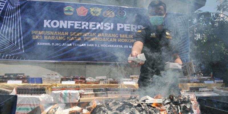 Bea Cukai Semarang Musnahkan Rokok Ilegal Senilai Rp 21,85 Miliar