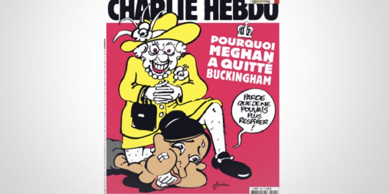 Tampilkan Kartun Ratu Elizabeth Cekik Meghan Markle, Charlie Hebdo Diserang Kecaman
