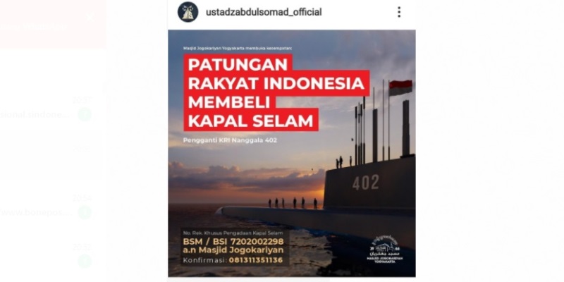 UAS Galang Patungan Rakyat Indonesia  Beli Pengganti KRI Nanggala-402