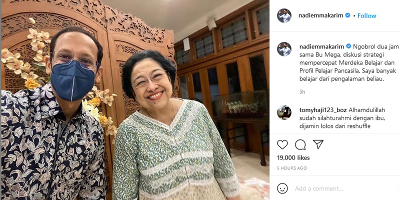 Nadiem Temui Megawati, Cari Aman Agar Terbebas Dari Reshuffle?