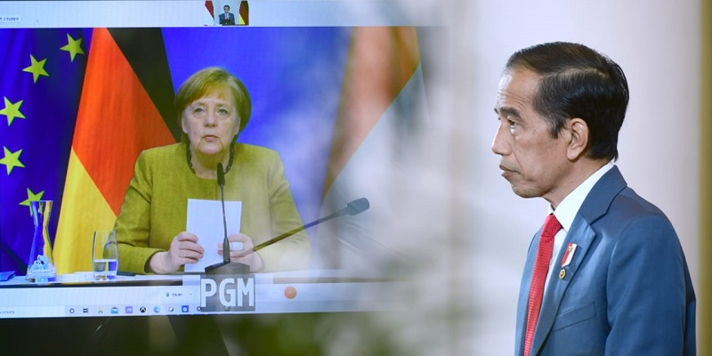 Bersama Angela Merkel, Jokowi Bahas Pasokan Vaksin Yang Tak Setara Hingga Isu Myanmar