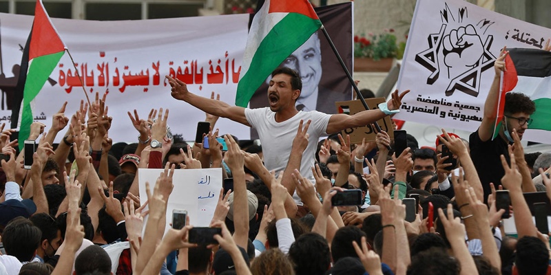 Aksi Bela Palestina Di Amman, Desak Yordania Batalkan Perjanjian Damai Dengan Israel