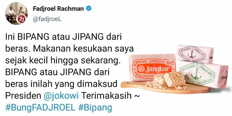 Fadjroel Rachman Mencoba Luruskan Pernyataan Jokowi Tentang Bipang Ambawang