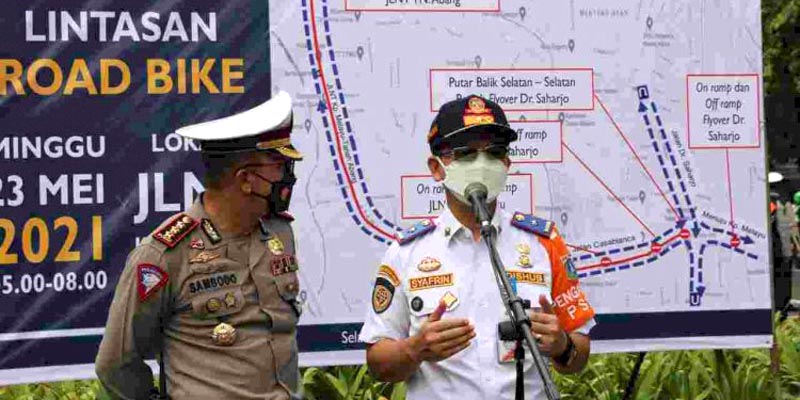 Pagi Ini Ada Uji Coba Road Bike JLNT Kampung Melayu-Tanah Abang, Lalu Lintas Alami Rekayasa