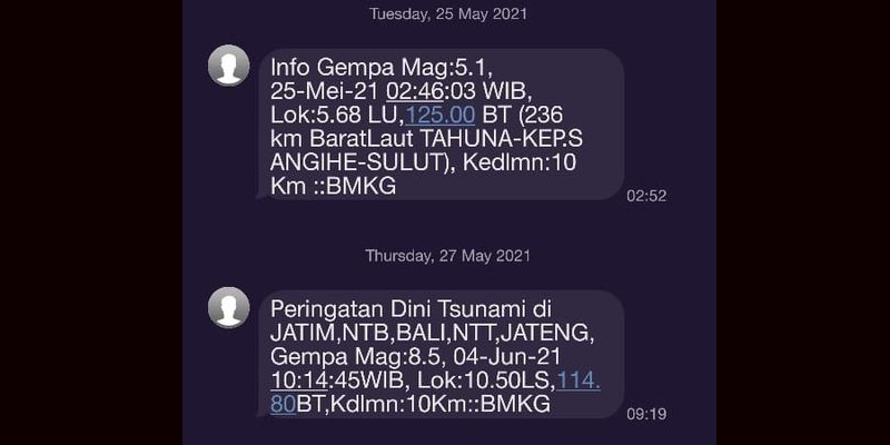 BMKG Tak Keluarkan SMS Peringatan Dini Tsunami