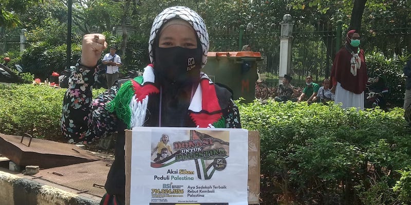 Tidak Hanya Demo Di Kedubes AS, Buruh Juga Menggalang Dana Untuk Palestina