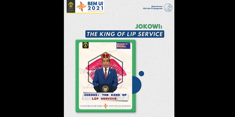 BEM UI Dipanggil Soal Poster "Jokowi The King of Lip Service", Aktivis 98: Rektorat Bukan Pengawas Pikiran