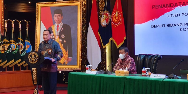 Ketua KPK Firli Bahuri dalam penandatanganan MoU Diklat Bela Negara untuk Pegawai KPK/RMOL