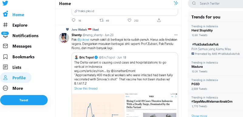 Dokter Jantung Asal AS Wanti-wanti Dampak Varian Delta Bagi RI, Netizen Minta Jokowi Dengar Masukan Pakar