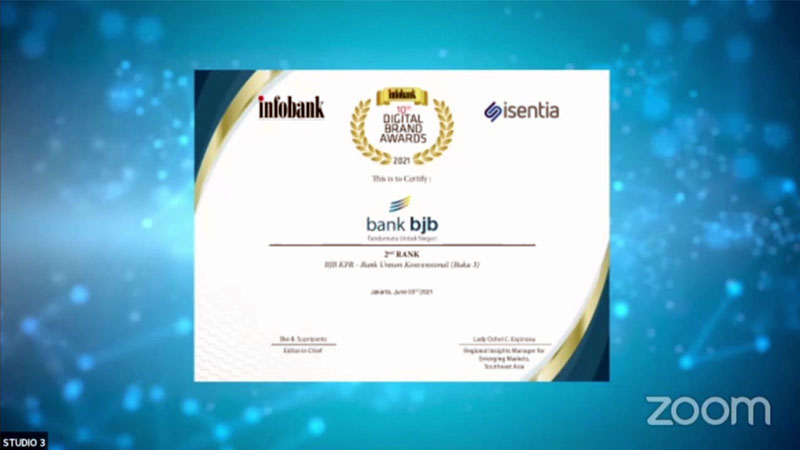 Ekspansi bjb KPR Didapuk Penghargaan Digital Brand Award 2021