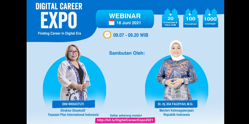 Kemnaker-Plan Indonesia Gelar Digital Career Expo 2021, Menyediakan 1.000 Lowongan Kerja