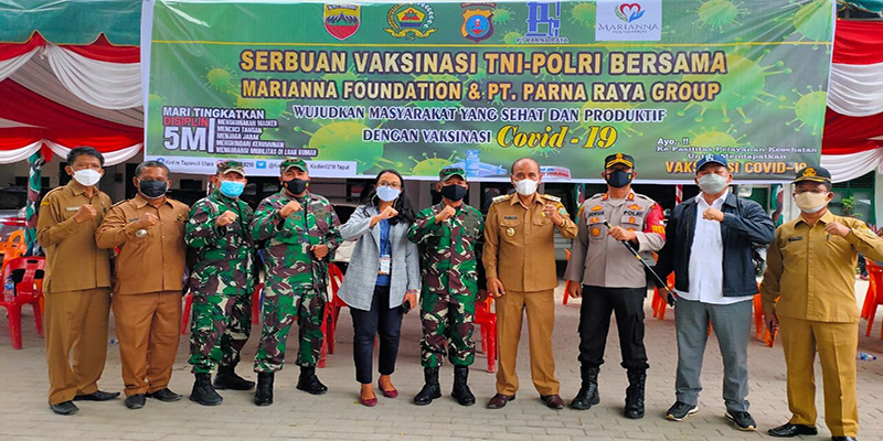 TNI-Polri Bareng Yayasan Mariana Serbu Samosir Dengan 10.000 Vaksin