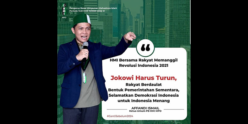 Sentil Jokowi Harus Turun, Formatur HMI MPO Jabagbar: Affandi Ismail Hanya Cari Sensasi