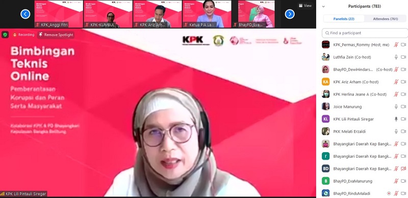 Kolaborasi dengan Bhayangkari Kep. Bangka Belitung, KPK Ajak Organisasi dan Kalangan Perempuan Lawan Korupsi