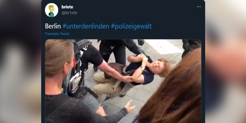 Pelapor Khusus PBB Minta Penyelidikan Mendalam Terkait Video Viral Wanita Tua yang Dibanting Polisi Jerman Saat  Protes Penguncian Covid-19