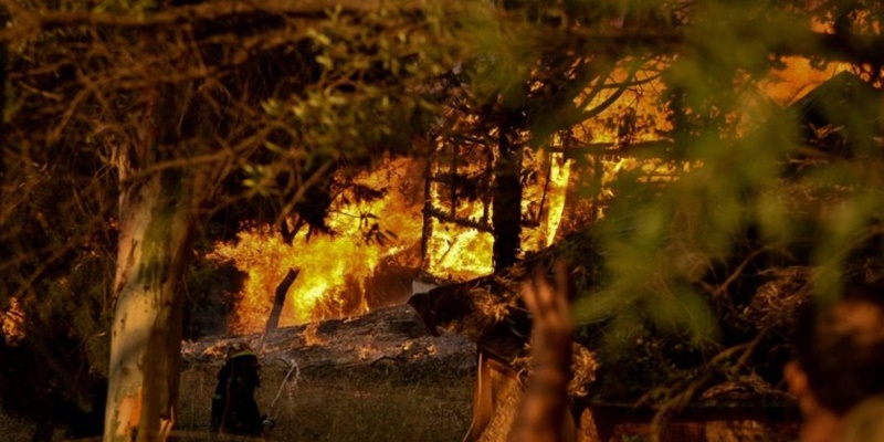Yunani Dicengkeram Gelombang Panas, Kebakaran Melanda Lima Desa di Dekat Athena
