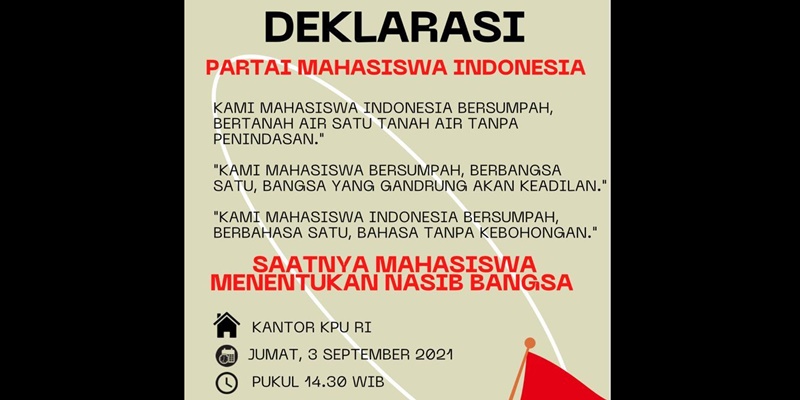 Beredar Undangan Deklarasi Partai Mahasiswa Indonesia di Kantor KPU Besok