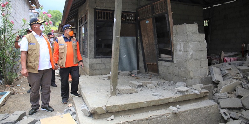 Pastikan Kebutuhan Masyarakat Tercukupi, Kepala BNPB Tinjau Lokasi Terdampak Gempa Bali