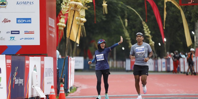 Finish Peringkat ke-13, Atiqoh Ganjar Pranowo Ingin Tahun Depan Peserta <i>Offline</i> Borobudur Marathon Makin Banyak