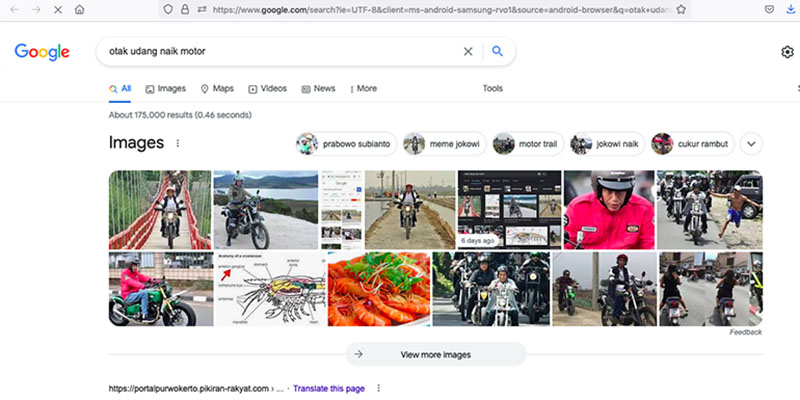 Pencarian â€œOtak Udang Naik Motorâ€ di Google Masih Munculkan Gambar Jokowi, Begini Kata Pakar Telematika