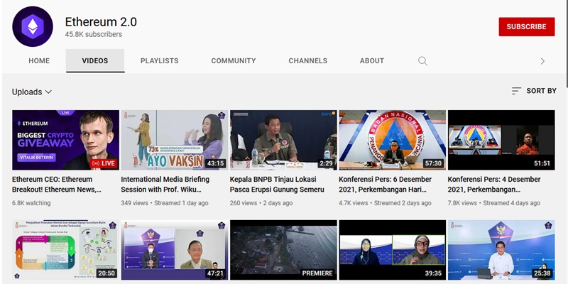YouTube BNPB Diretas, Siarkan Live Pembahasan Uang Crypto