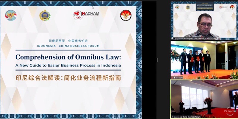 Diskusi Soal Omnibus Law Tingatkan Kepercayaan Investor China Terhadap Indonesia