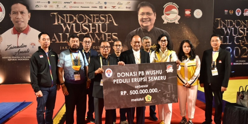 PB Wushu Indonesia Donasi Korban Bencana Gunung Semeru
