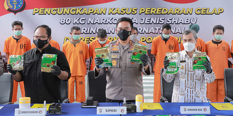 Gebrakan Irjen M Iqbal, Polda Riau Gagalkan Penyelundupan 80 Kilogram Sabu dari Malaysia