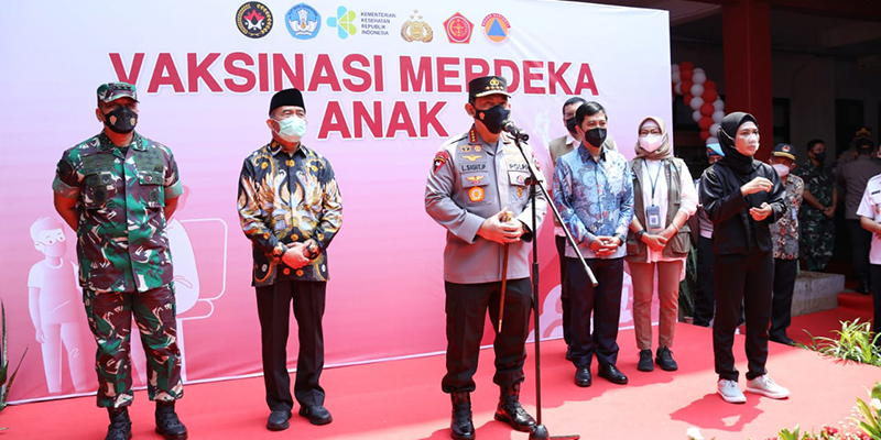 Upaya Jaga Generasi Penerus Bangsa, Kapolri Launching Vaksinasi Merdeka Anak