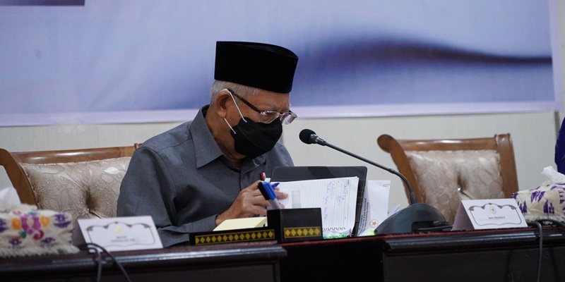 Wakil Presiden Republik Indonesia, Maruf Amin memimpin rapat tentang Penuntasan Pemulihan Pascabencana Sulteng/Ist