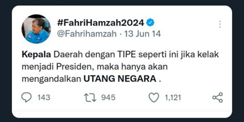 Cuitan Fahri Hamzah Tahun 2014 Viral Lagi, Nyindir Jokowi?