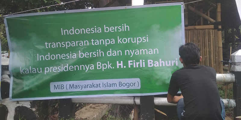 Spanduk yang dipasang Masyarakat Islam Bogor (MIB)/Ist