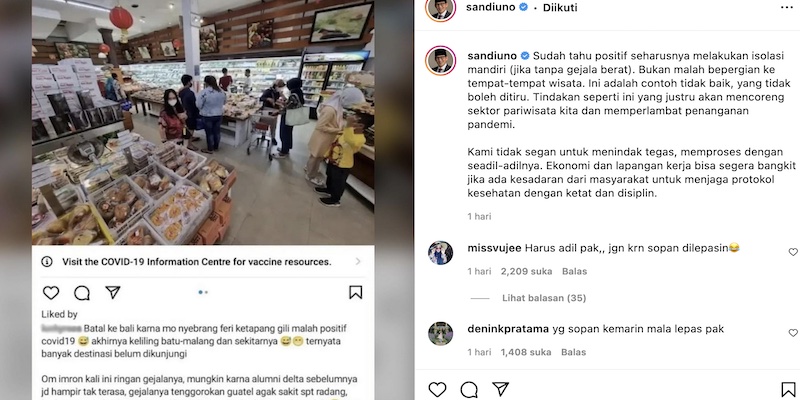 Menparekraf Kesal, Ada Wisatawan Asyik Keliling Malang Meski Positif